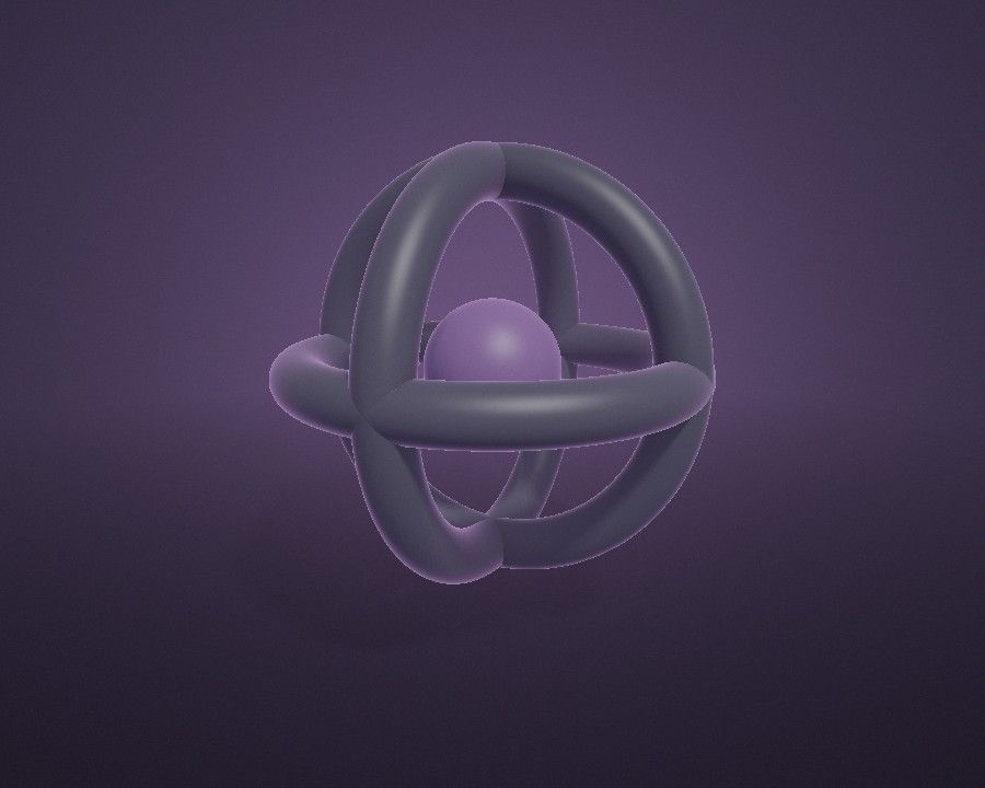 Abstract interlocking rings rendered in 3D